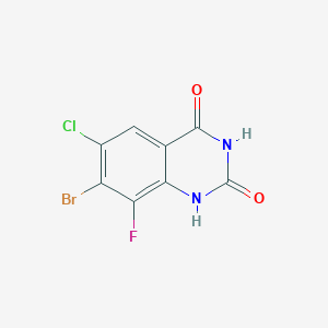 molecular formula C8H3BrClFN2O2 B15124397 7-Bromo-6-chloro-8-fluoroquinazoline-2,4(1H,3H)-dione 