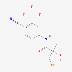 molecular formula C12H10BrF3N2O2 B15124570 3-bromo-N-[4-cyano-3-(trifluoromethyl)phenyl]-2-hydroxy-2-methylpropanamide 