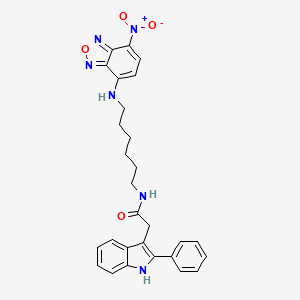 molecular formula C28H28N6O4 B15124676 N-[6-[(4-nitro-2,1,3-benzoxadiazol-7-yl)amino]hexyl]-2-(2-phenyl-1H-indol-3-yl)acetamide 