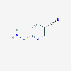 molecular formula C8H9N3 B15124719 (R)-6-(1-aminoethyl)nicotinonitrile 
