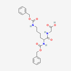 molecular formula C24H29N3O7 B15124784 2-[2,6-Bis(phenylmethoxycarbonylamino)hexanoylamino]acetic acid 