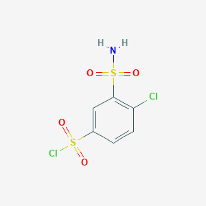 molecular formula C6H5Cl2NO4S2 B015125 4-Chloro-3-sulphamoylbenzenesulphonyl chloride CAS No. 61450-06-4