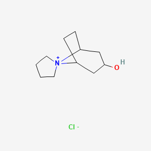 molecular formula C11H20ClNO B15125021 spiro[8-azoniabicyclo[3.2.1]octane-8,1'-azolidin-1-ium]-3-ol;chloride 