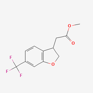 molecular formula C12H11F3O3 B15125023 Methyl 6-(Trifluoromethyl)-2,3-dihydrobenzofuran-3-acetate 