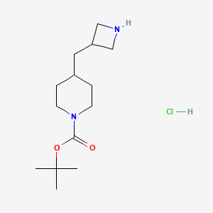 molecular formula C14H27ClN2O2 B15125062 Tert-butyl 4-(azetidin-3-ylmethyl)piperidine-1-carboxylate hydrochloride 
