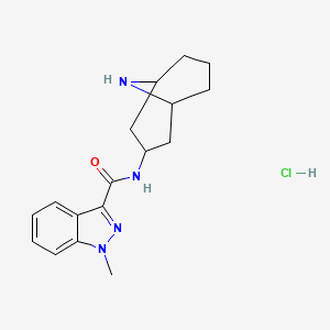 molecular formula C17H23ClN4O B15125080 N-(9-Azabicyclo[3.3.1]nonan-3-yl)-1-methyl-1H-indazole-3-carboxamide hydrochloride 
