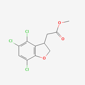 molecular formula C11H9Cl3O3 B15125089 Methyl 4,5,7-Trichloro-2,3-dihydrobenzofuran-3-acetate 