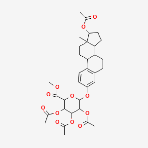 molecular formula C33H42O12 B15125118 Methyl 3,4,5-triacetyloxy-6-[(17-acetyloxy-13-methyl-6,7,8,9,11,12,14,15,16,17-decahydrocyclopenta[a]phenanthren-3-yl)oxy]oxane-2-carboxylate 