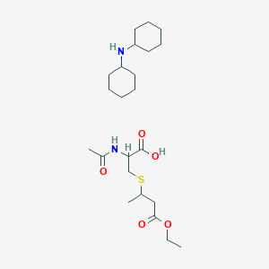 molecular formula C23H42N2O5S B15125298 N-Acetyl-S-(2-ethoxycarbonylethyl-1-methyl)-L-cysteine, Dicyclohexylammonium Salt 