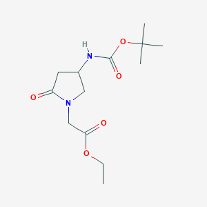 molecular formula C13H22N2O5 B15125329 Ethyl 4-(Boc-amino)-2-oxopyrrolidine-1-acetate 