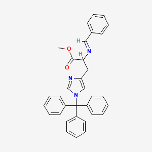molecular formula C33H29N3O2 B15125341 Methyl 2-(benzylideneamino)-3-(1-tritylimidazol-4-yl)propanoate 