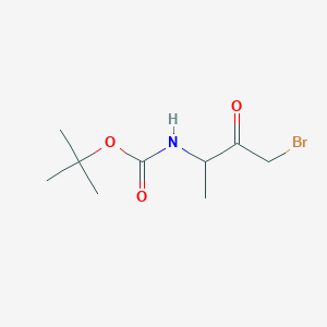 molecular formula C9H16BrNO3 B15125377 tert-Butyl (4-bromo-3-oxobutan-2-yl)carbamate 