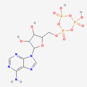 molecular formula C10H14N5O12P3 B15125448 Cyclic adenosine-5'-trimetaphosphate 