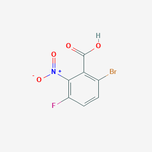 molecular formula C7H3BrFNO4 B15125542 6-Bromo-3-fluoro-2-nitrobenzoic acid 