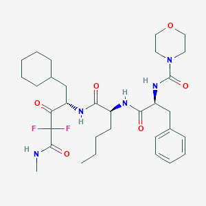 molecular formula C32H47F2N5O6 B15125571 L-Norleucinamide, N-(4-morpholinylcarbonyl)-L-phenylalanyl-N-[(1S)-1-(cyclohexylmethyl)-3,3-difluoro-4-(methylamino)-2,4-dioxobutyl]-(9CI) 