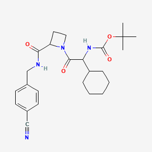 molecular formula C25H34N4O4 B15125651 tert-butyl N-[2-[2-[(4-cyanophenyl)methylcarbamoyl]azetidin-1-yl]-1-cyclohexyl-2-oxoethyl]carbamate 