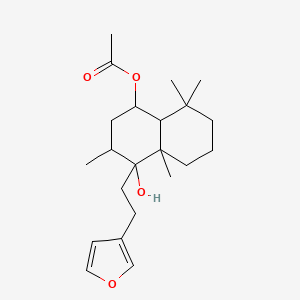 molecular formula C22H34O4 B15125746 [4-[2-(furan-3-yl)ethyl]-4-hydroxy-3,4a,8,8-tetramethyl-2,3,5,6,7,8a-hexahydro-1H-naphthalen-1-yl] acetate 