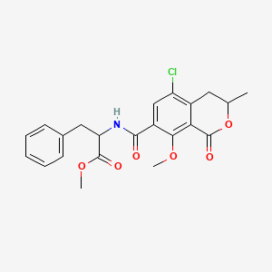 molecular formula C22H22ClNO6 B15125768 Methyl 2-[(5-chloro-8-methoxy-3-methyl-1-oxo-3,4-dihydroisochromene-7-carbonyl)amino]-3-phenylpropanoate 