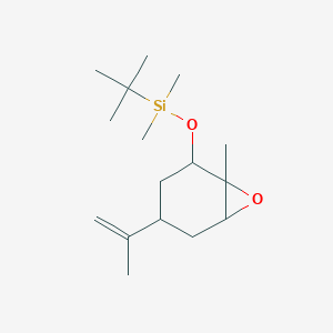 molecular formula C16H30O2Si B15125806 Tert-butyl-dimethyl-[(1-methyl-4-prop-1-en-2-yl-7-oxabicyclo[4.1.0]heptan-2-yl)oxy]silane 
