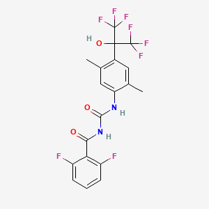 molecular formula C19H14F8N2O3 B15125821 N-[[[2,5-Dimethyl-4-[2,2,2-trifluoro-1-hydroxy-1-(trifluoromethyl)ethyl]phenyl]amino]carbonyl]-2,6-difluorobenzamide CAS No. 94157-92-3