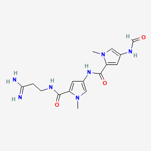 molecular formula C16H21N7O3 B15125840 N-(5-(((3-Amino-3-iminopropyl)amino)carbonyl)-1-methyl-1H-pyrrol-3-yl)-4-(formylamino)-1-methyl-1H-pyrrole-2-carboxamide CAS No. 56752-53-5