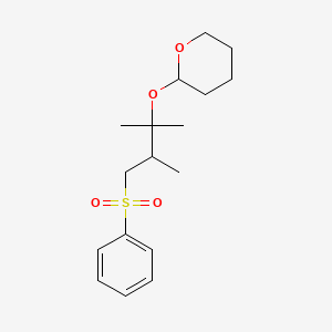 molecular formula C17H26O4S B15125852 Tetrahydro-2-[(2S)-1,1,2-trimethyl-3-(phenylsulfonyl)propoxy]-2H-pyran 