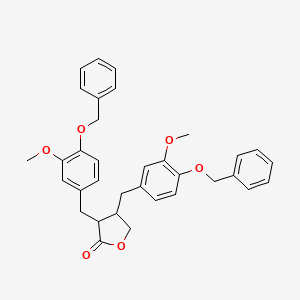 molecular formula C34H34O6 B15125905 trans-(+/-)-Dihydro-3,4-bis[[3-Methoxy-4-(phenylMethoxy)phenyl]Methyl]-2(3H)-furanone 