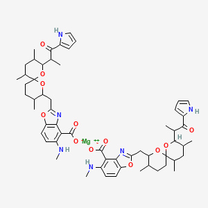 molecular formula C58H72MgN6O12 B15125986 magnesium;5-(methylamino)-2-[[3,5,9-trimethyl-2-[1-oxo-1-(1H-pyrrol-2-yl)propan-2-yl]-1,7-dioxaspiro[5.5]undecan-8-yl]methyl]-1,3-benzoxazole-4-carboxylate 