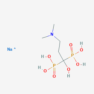 molecular formula C5H15NNaO7P2 B15126011 Phosphonic acid, P,P'-[3-(dimethylamino)-1-hydroxypropylidene]bis-, sodium salt (1:2) CAS No. 121368-58-9