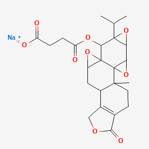 molecular formula C24H27NaO9 B15126043 Sodium;4-[(1-methyl-17-oxo-7-propan-2-yl-3,6,10,16-tetraoxaheptacyclo[11.7.0.02,4.02,9.05,7.09,11.014,18]icos-14(18)-en-8-yl)oxy]-4-oxobutanoate 