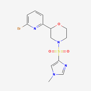 molecular formula C13H15BrN4O3S B15126077 2-(6-bromopyridin-2-yl)-4-((1-methyl-1H-imidazol-4-yl)sulfonyl)morpholine 
