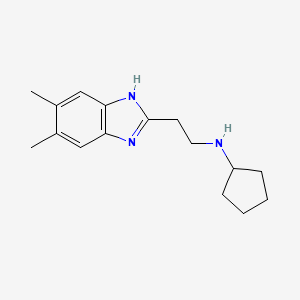 molecular formula C16H23N3 B15126081 N-(2-(5,6-dimethyl-1H-benzo[d]imidazol-2-yl)ethyl)cyclopentanamine 