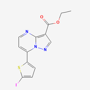 molecular formula C13H10IN3O2S B15126134 Ethyl 7-(5-iodothiophen-2-yl)pyrazolo[1,5-a]pyrimidine-3-carboxylate 