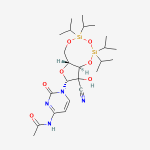 molecular formula C24H40N4O7Si2 B15126162 N-(1-((6AR,8R,9aR)-9-cyano-9-hydroxy-2,2,4,4-tetraisopropyltetrahydro-6H-furo[3,2-f][1,3,5,2,4]trioxadisilocin-8-yl)-2-oxo-1,2-dihydropyrimidin-4-yl)acetamide 