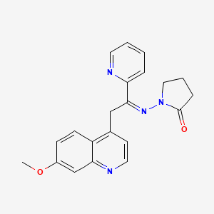1-((2-(7-Methoxyquinolin-4-yl)-1-(pyridin-2-yl)ethylidene)amino)pyrrolidin-2-one