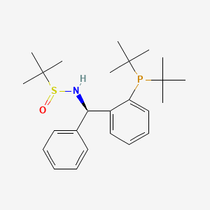 molecular formula C25H38NOPS B15126276 N-[(R)-(2-ditert-butylphosphanylphenyl)-phenylmethyl]-2-methylpropane-2-sulfinamide 
