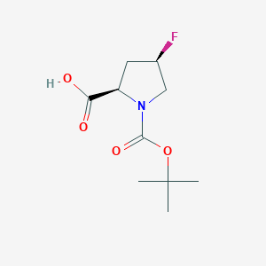 molecular formula C10H16FNO4 B151264 (2R,4R)-1-(叔丁氧羰基)-4-氟吡咯烷-2-羧酸 CAS No. 681128-51-8