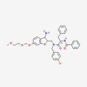 molecular formula C36H38BrN3O6 B15127006 N-[1-[[3-amino-6-(2-methoxyethoxymethoxy)-2,3-dihydro-1-benzofuran-2-yl]methyl-[(4-bromophenyl)methyl]amino]-1-oxo-3-phenylpropan-2-yl]benzamide 