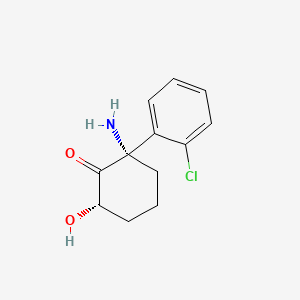 molecular formula C12H14ClNO2 B1512709 Cyclohexanone, 2-amino-2-(2-chlorophenyl)-6-hydroxy-, (2S-cis)- CAS No. 95342-35-1