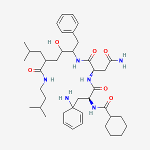 molecular formula C41H64N6O6 B15127208 L-Aspartamide, N-[(1-aminocyclohexyl)carbonyl]-L-phenylalanyl-N1-[2-hydroxy-6-methyl-4-[[(3-methylbutyl)amino]carbonyl]-1-(phenylmethyl)heptyl]-, monohydrochloride, [1S-(1R*,2R*,4S*)]-(9CI) 