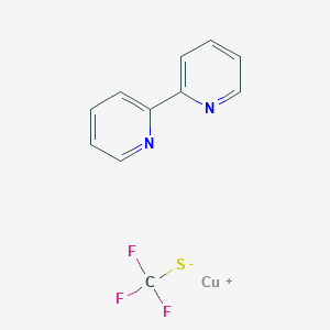 molecular formula C11H8CuF3N2S B1512745 copper(1+);2-pyridin-2-ylpyridine;trifluoromethanethiolate 