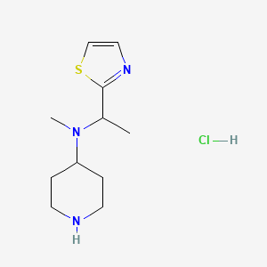 molecular formula C11H20ClN3S B1512760 N-methyl-N-(1-(thiazol-2-yl)ethyl)piperidin-4-amine hydrochloride 