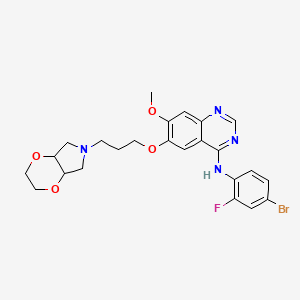 N-(4-bromo-2-fluorophenyl)-7-methoxy-6-(3-(tetrahydro-2H-[1,4]dioxino[2,3-c]pyrrol-6(3H)-yl)propoxy)quinazolin-4-amine