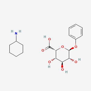 molecular formula C18H27NO7 B1512779 cyclohexanamine;(2R,3S,4S,5R,6S)-3,4,5-trihydroxy-6-phenoxyoxane-2-carboxylic acid CAS No. 39031-70-4