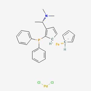 molecular formula C26H28Cl2FeNPPd B1512872 Dichloro[(S)-N,N-dimethyl-1-[(R)-2-(diphenylphosphino)ferrocenyl]ethylamine]palladium(II) CAS No. 79767-72-9