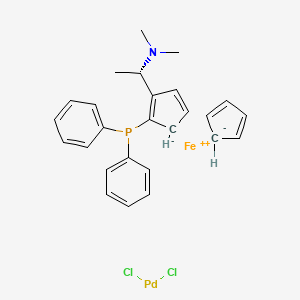 Cyclopenta-1,3-diene;dichloropalladium;(1S)-1-(2-diphenylphosphanylcyclopenta-1,4-dien-1-yl)-N,N-dimethylethanamine;iron(2+)