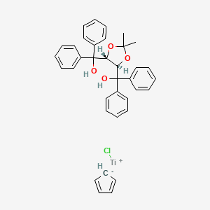 molecular formula C36H33ClO4Ti+ B1512879 (4R,5R)-Chloro-cyclopentadienyl-(2,2-dimethyl-1,3-dioxolan-4,5-bis(diphenylmethoxy))titanium CAS No. 132068-98-5