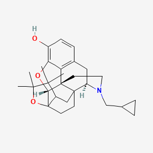B1512888 (4bS,8R,12bR)-7-(Cyclopropylmethyl)-10,10,11,11-tetramethyl-5,6,7,8,9,9a,10,11-octahydro-12bH-8a,12a-ethano-4,8-methano[1]benzofuro[3,2-e]furo[2,3-g]isoquinolin-1-ol CAS No. 89663-73-0