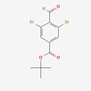 molecular formula C12H12Br2O3 B1512963 tert-Butyl 3,5-dibromo-4-formylbenzoate 