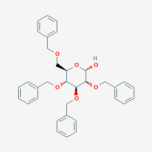 molecular formula C34H36O6 B151297 (2S,3R,4S,5R,6R)-3,4,5-Tris(benzyloxy)-6-((benzyloxy)methyl)tetrahydro-2H-pyran-2-ol CAS No. 6564-72-3